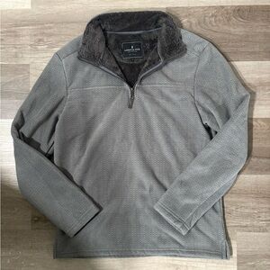 London Fog Collection Gray Quarter-Zip Pullover